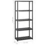 Voir la diapositive 6 : VIDAXL Etagere de rangement a 5 niveaux Noir 142x38x170 cm Plastique
