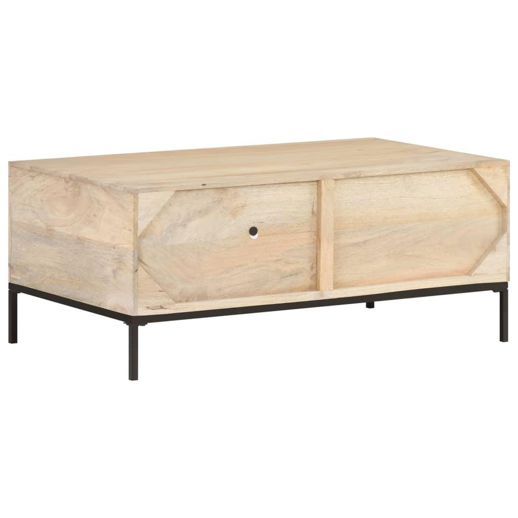 Voir la diapositive 4 : VIDAXL Table basse 90x50x37 cm bois de manguier et canne naturelle