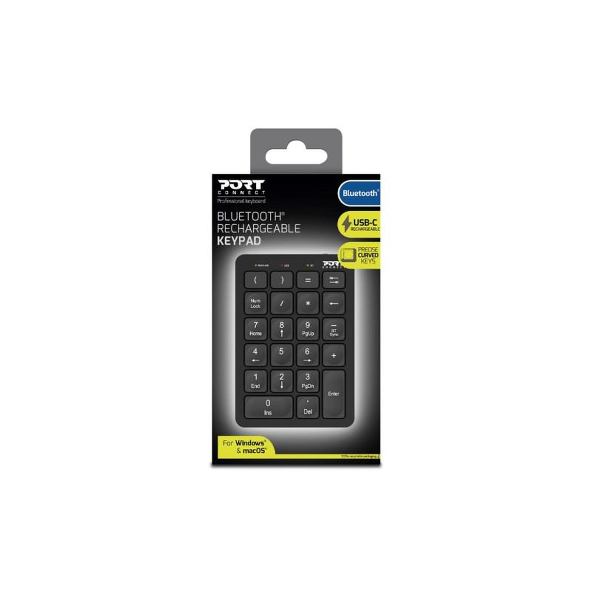 Voir la diapositive 3 : PORT DESIGNS Pavé numérique Port Designs Bluetooth rechargeable pour ordinateur portable et de bureau