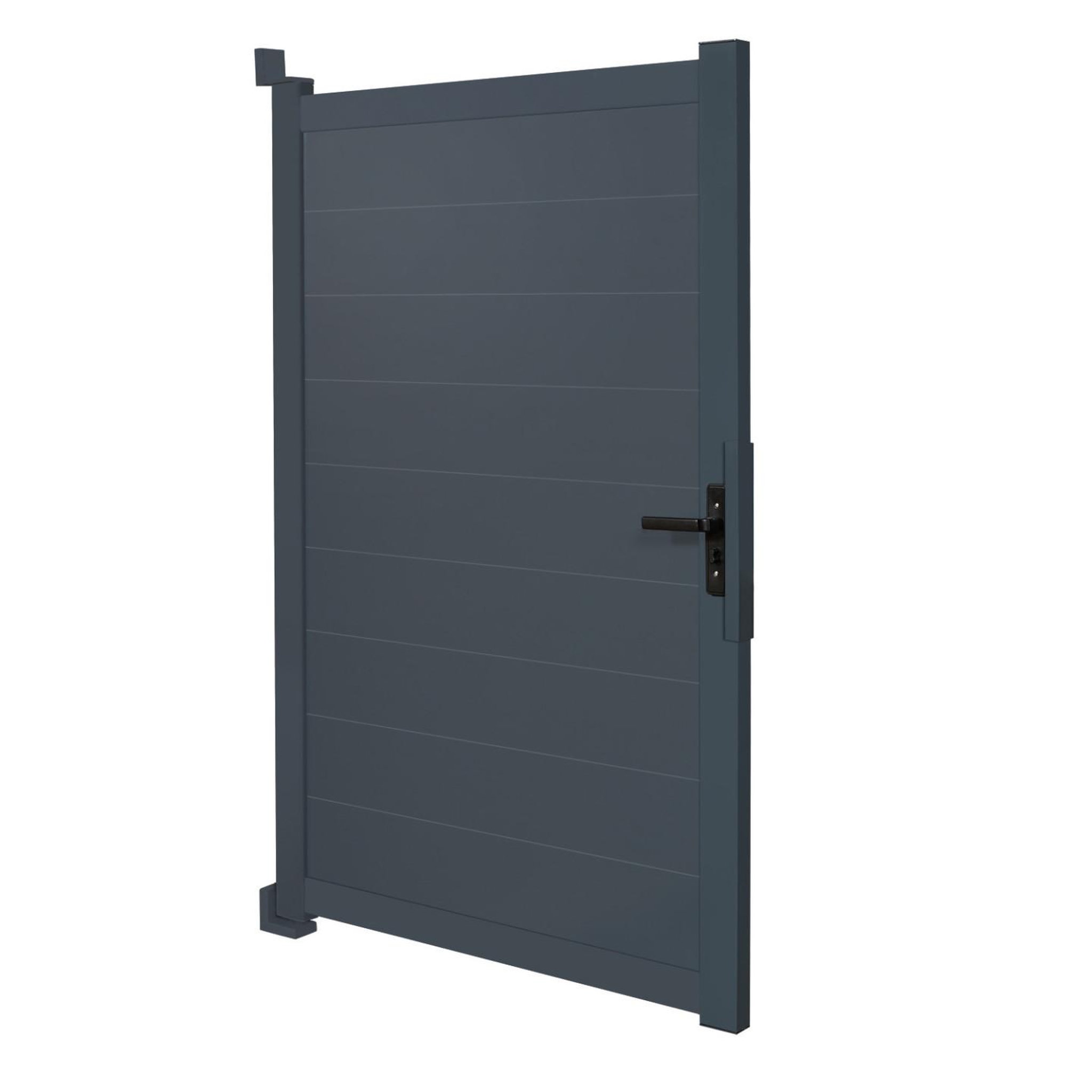 ID MARKET Portillon 100x160 cm en aluminium gris anthracite