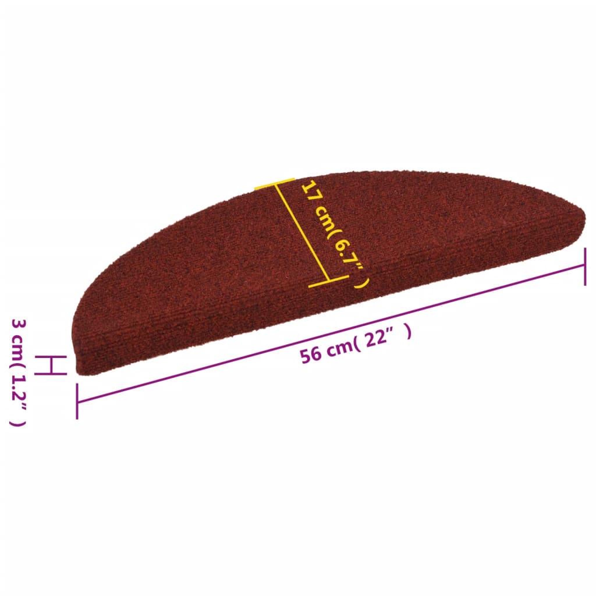 Voir la diapositive 6 : VIDAXL Tapis autoadhesifs de marches 5 pcs Rouge 56x17x3 cm Aiguillete