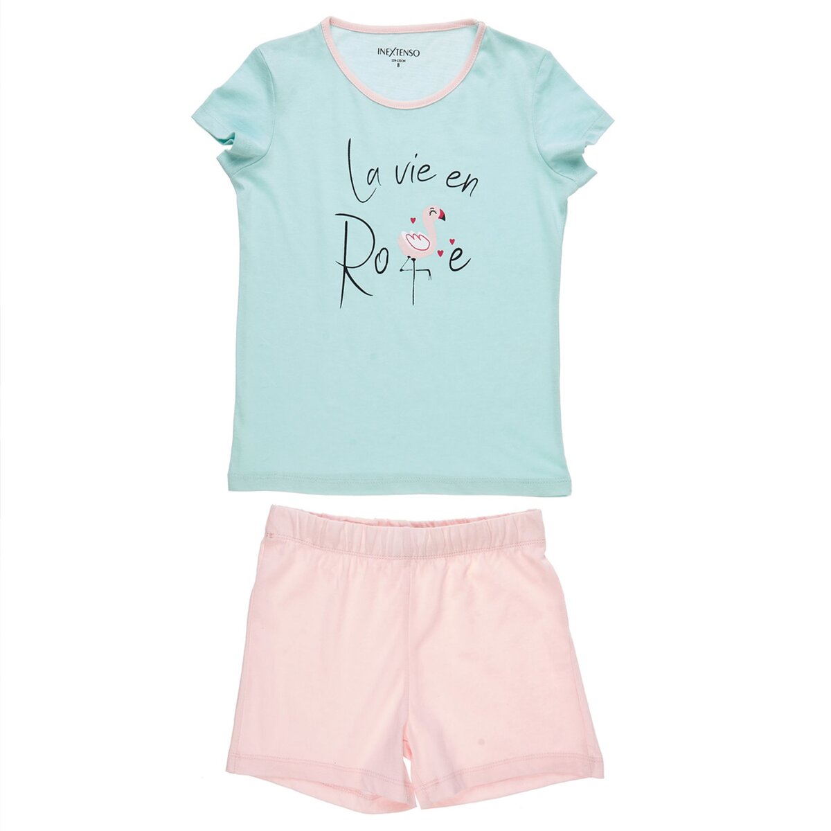 IN EXTENSO Ensemble pyjama flamant rose fille