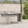 Voir la diapositive 3 : VIDAXL Table de jardin et dessus en verre gris clair 110x68x70cm rotin