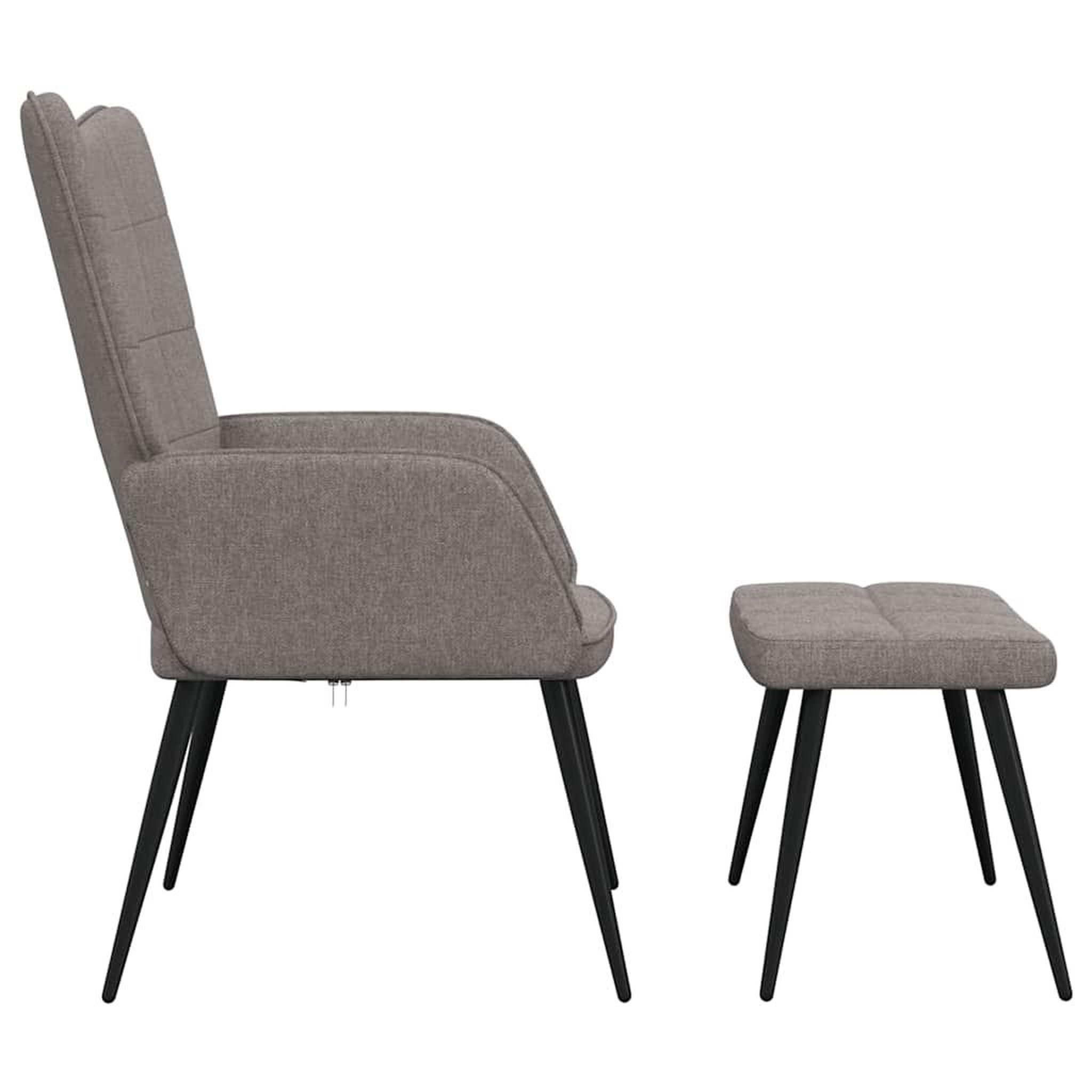 Voir la diapositive 4 : VIDAXL Chaise de relaxation avec tabouret Taupe Tissu