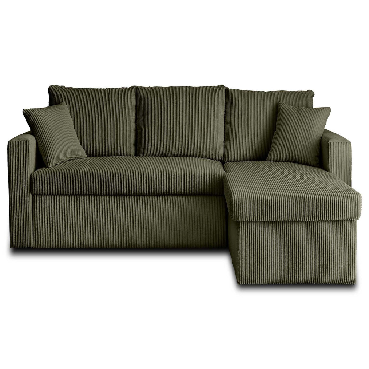 BEST MOBILIER Cyrus - canapé d'angle réversible 4 places - convertible avec coffre - en velours côtelé