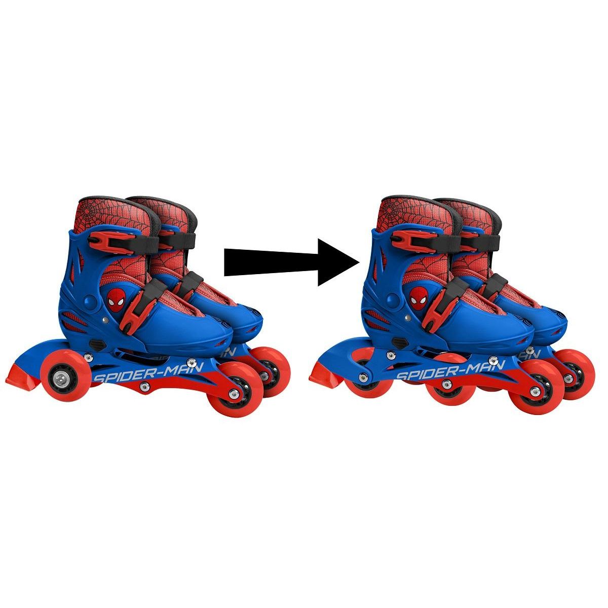 SPIDERMAN Patins en ligne 2en1 ajustables 3 roues SPIDERMAN taille 27 à 30