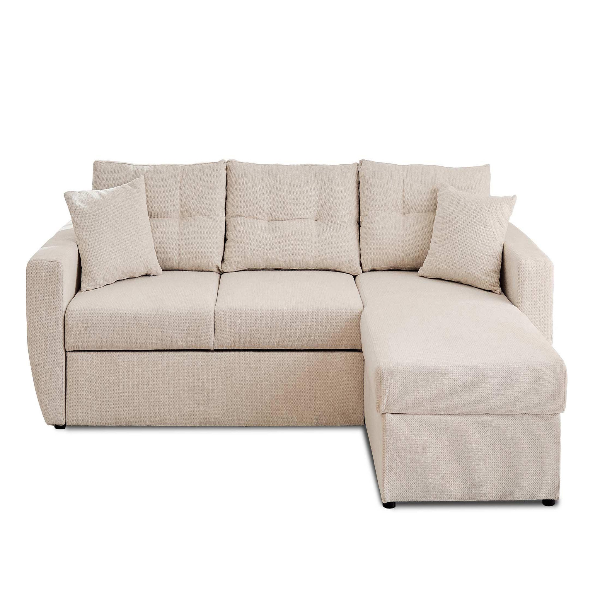 Voir la diapositive 1 : BEST MOBILIER Astoria - canapé d'angle réversible 4 places - convertible avec coffre - en tissu texturé