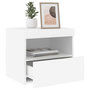 Voir la diapositive 5 : VIDAXL Table de chevet avec lumieres LED blanc 50x40x45 cm