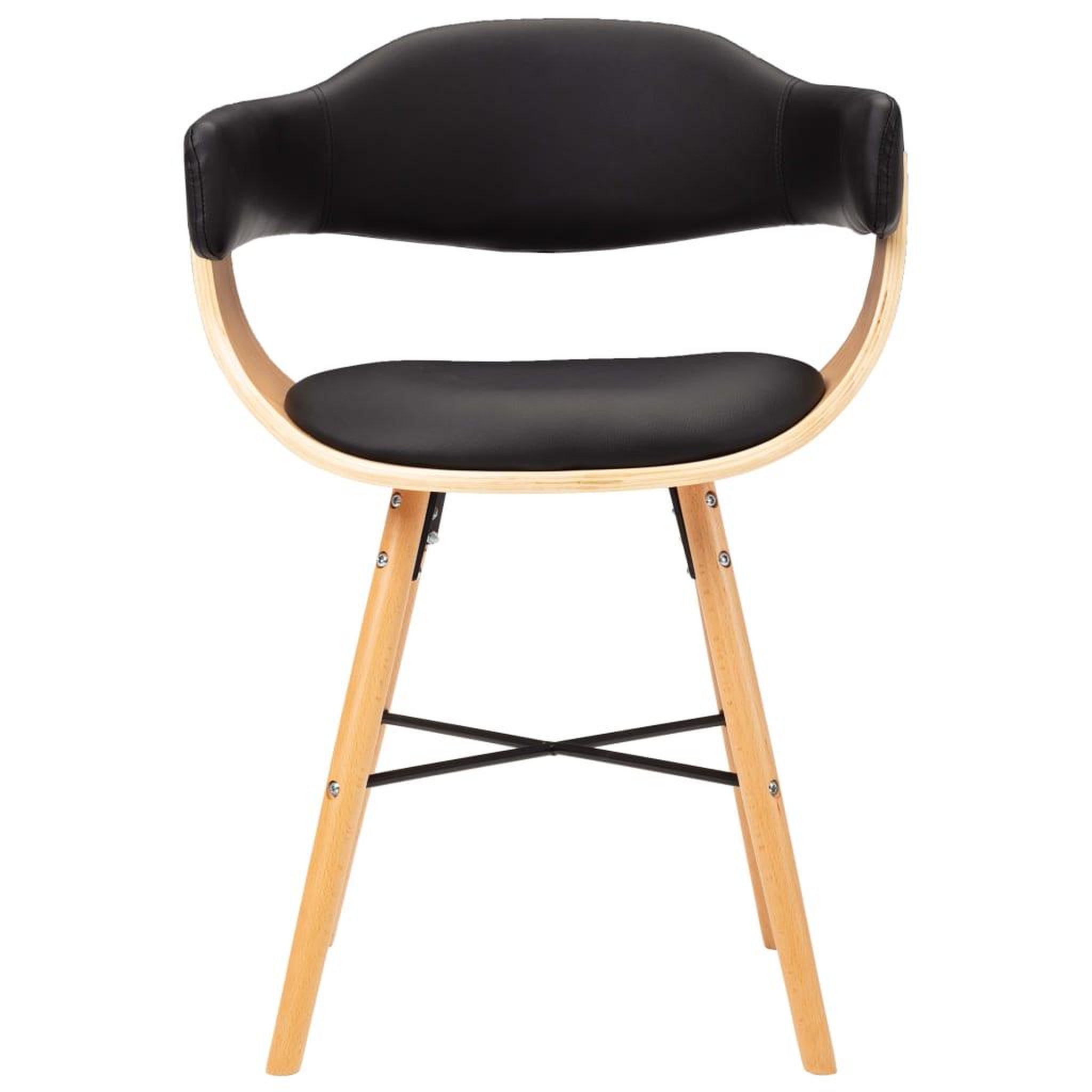 Voir la diapositive 4 : VIDAXL Chaises a manger lot de 4 noir similicuir et bois courbe
