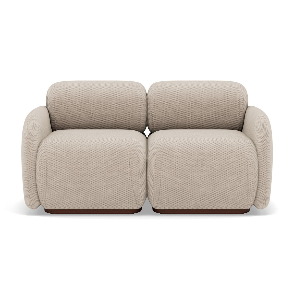 LISA DESIGN Penelope - canapé droit modulable 2 places en velours texturé