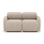 Voir la diapositive 1 : LISA DESIGN Penelope - canapé droit modulable 2 places en velours texturé