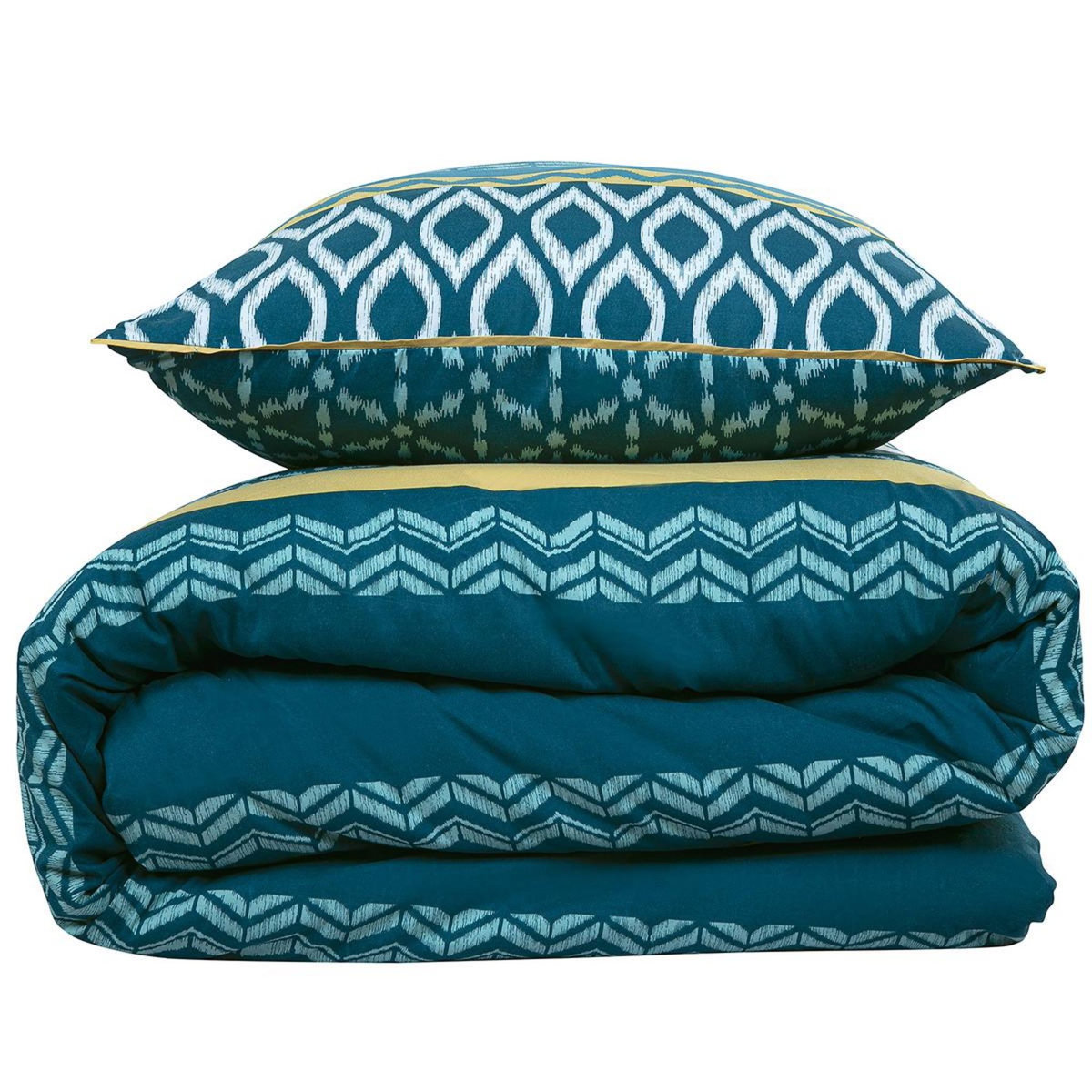 FUTURE HOME Parure de lit double ethnique en microfibre lavée