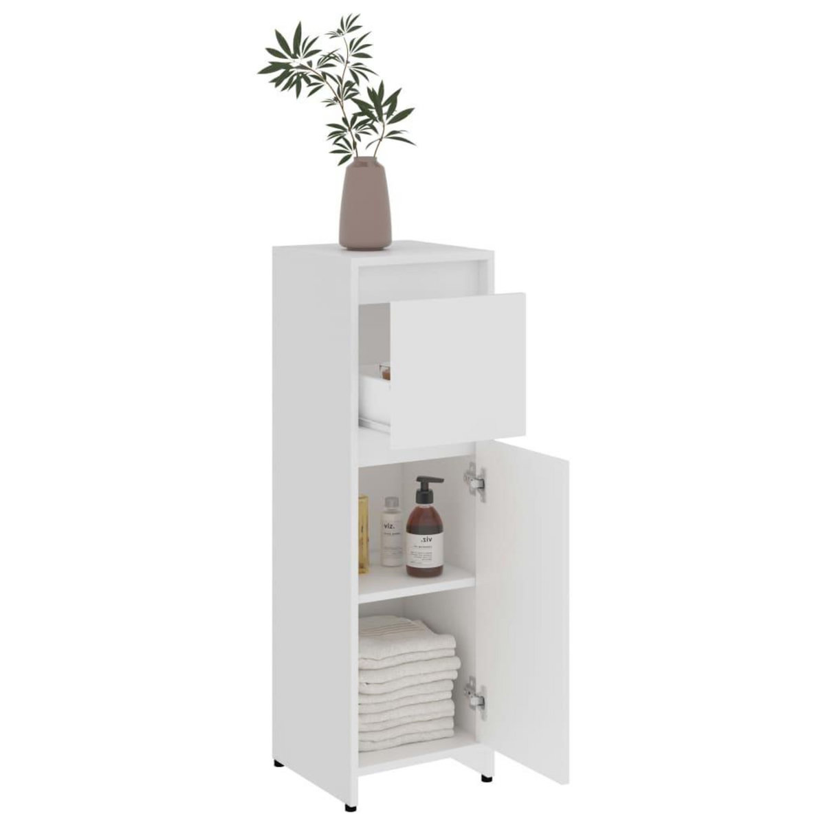 VIDAXL Armoire de salle de bain Blanc 30x30x95 cm Bois d'ingenierie