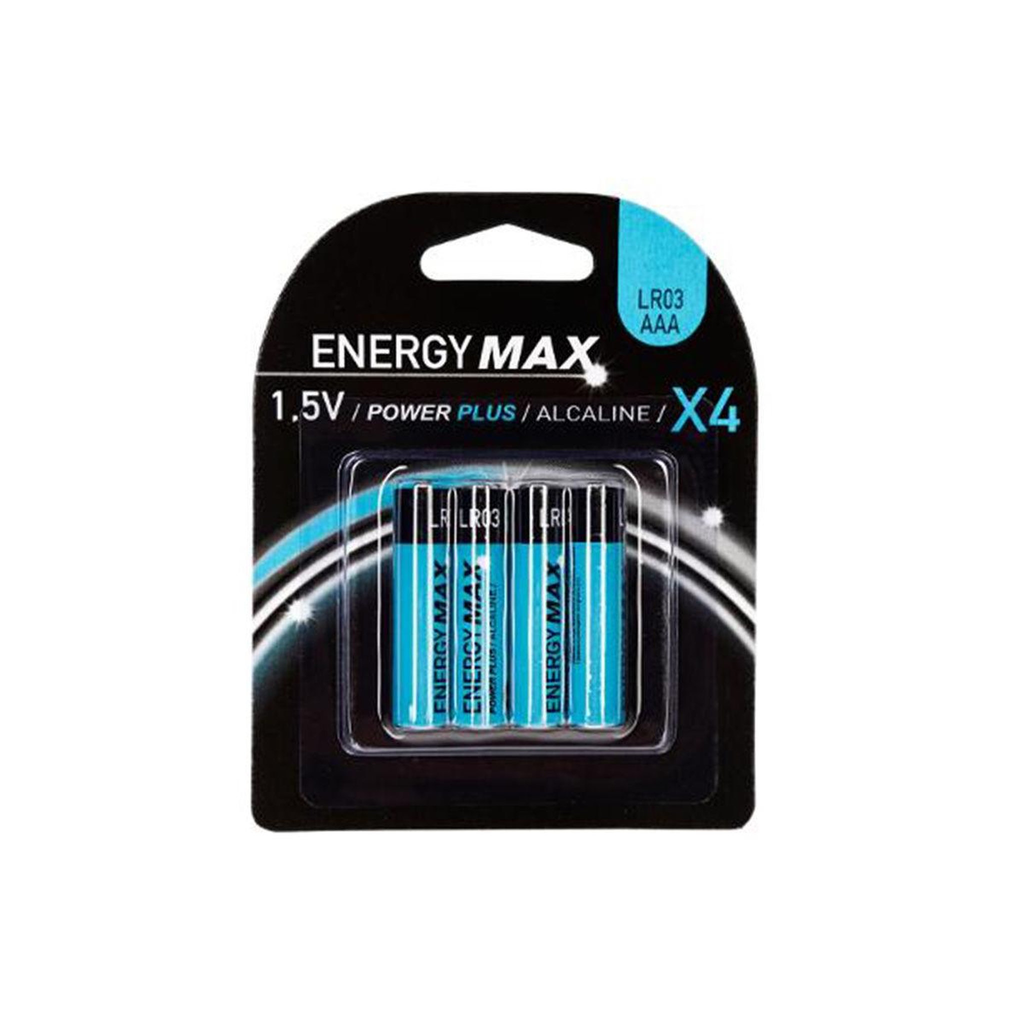 ENERGY MAX Lot de 4 Piles LR03  Power Plus  4cm Bleu