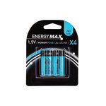 ENERGY MAX Lot de 4 Piles LR03  Power Plus  4cm Bleu