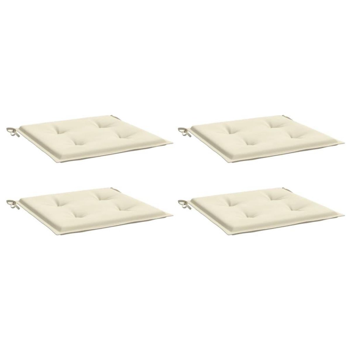 VIDAXL Coussins de chaise de jardin lot de 4 creme 40x40x3 cm
