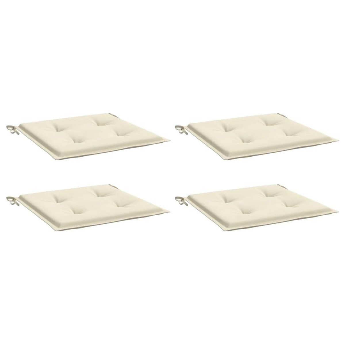 VIDAXL Coussins de chaise de jardin lot de 4 creme 40x40x3 cm