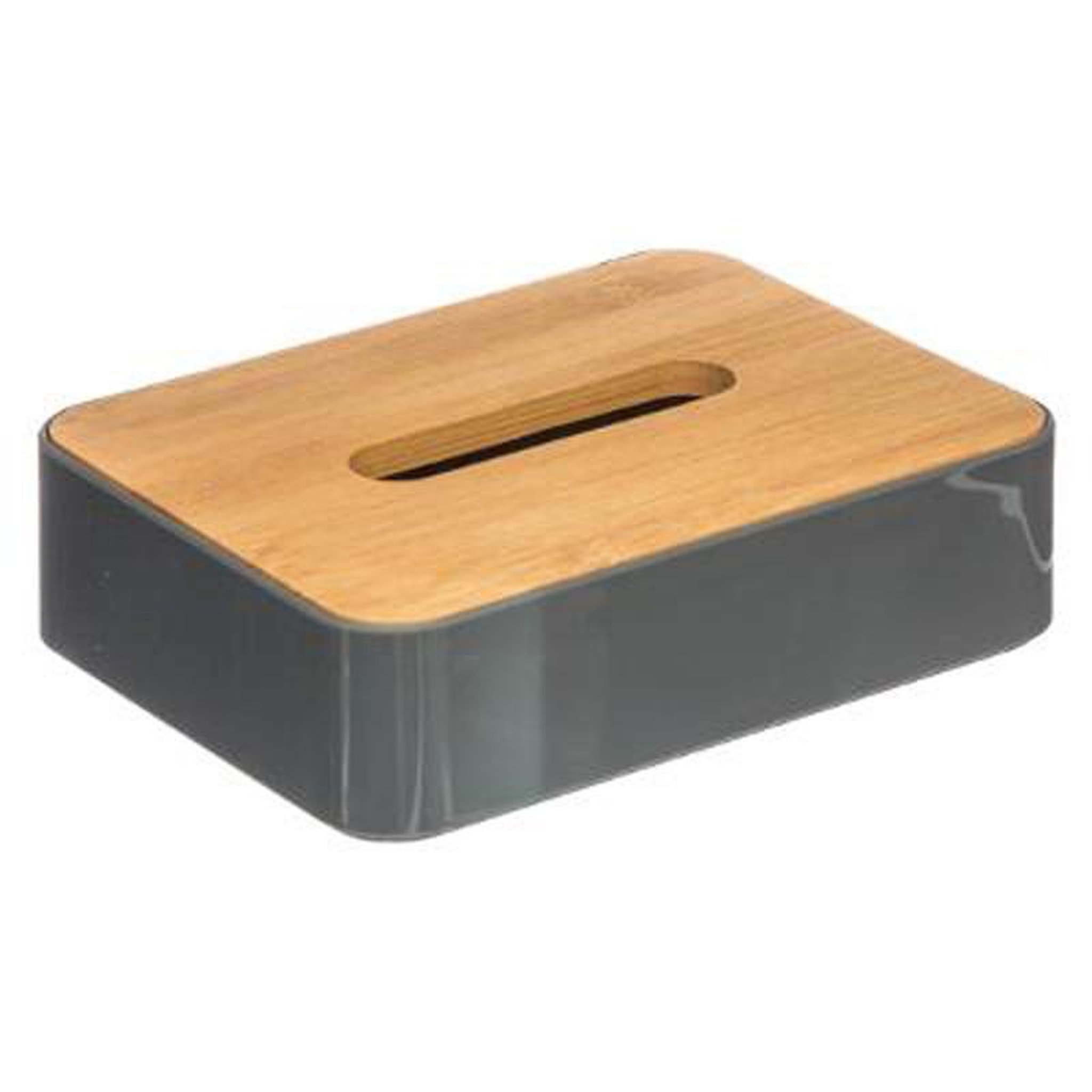 Voir la diapositive 2 :  Boîte 2 Plateaux & 1 Couvercle Bambou  Natureo  26cm Gris