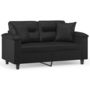 Voir la diapositive 2 : VIDAXL Canape 2 places avec oreillers decoratifs noir 120cm similicuir