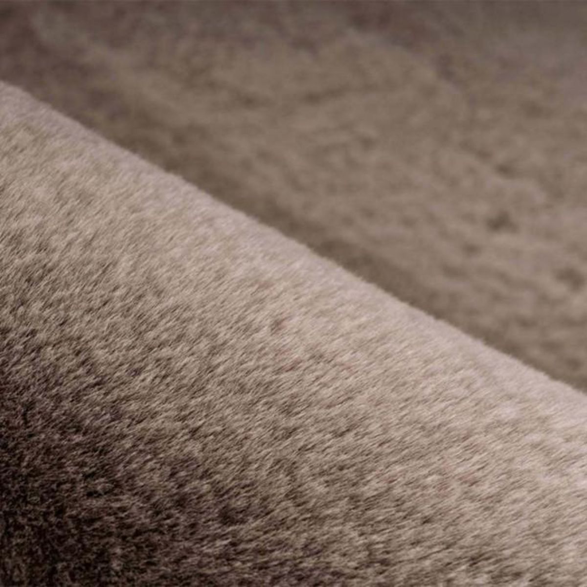 Paris Prix Tapis Uni Doux Poils Longs  Rabbit  60x90cm Taupe