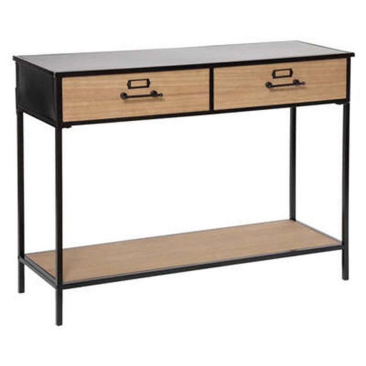 ATMOSPHERA Console 2 Tiroirs Design  Baris  112cm Noir