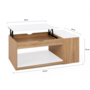 Voir la diapositive 6 : ID MARKET Table basse plateau relevable rectangulaire ELEA avec coffre bois façon hêtre et blanc