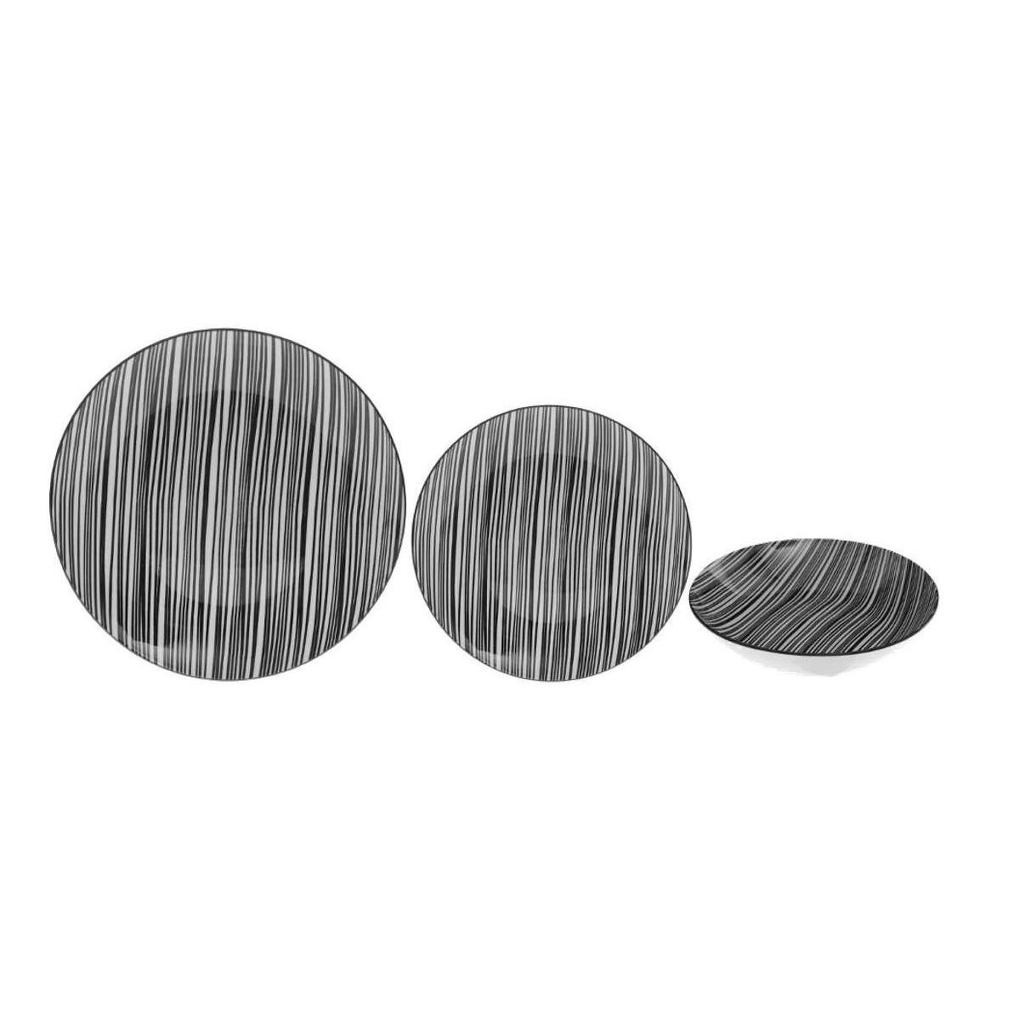 Voir la diapositive 5 : SECRET DE GOURMET Service de table 18 pièces  bohemia zèbre  27cm noir