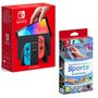 NINTENDO Console Nintendo Switch (modèle OLED) Joy-Con Bleu et Rouge + Nintendo Switch Sports