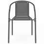 Voir la diapositive 3 : ID MARKET Lot de 4 chaises de jardin THELMA métal et textilène empilables gris anthracite