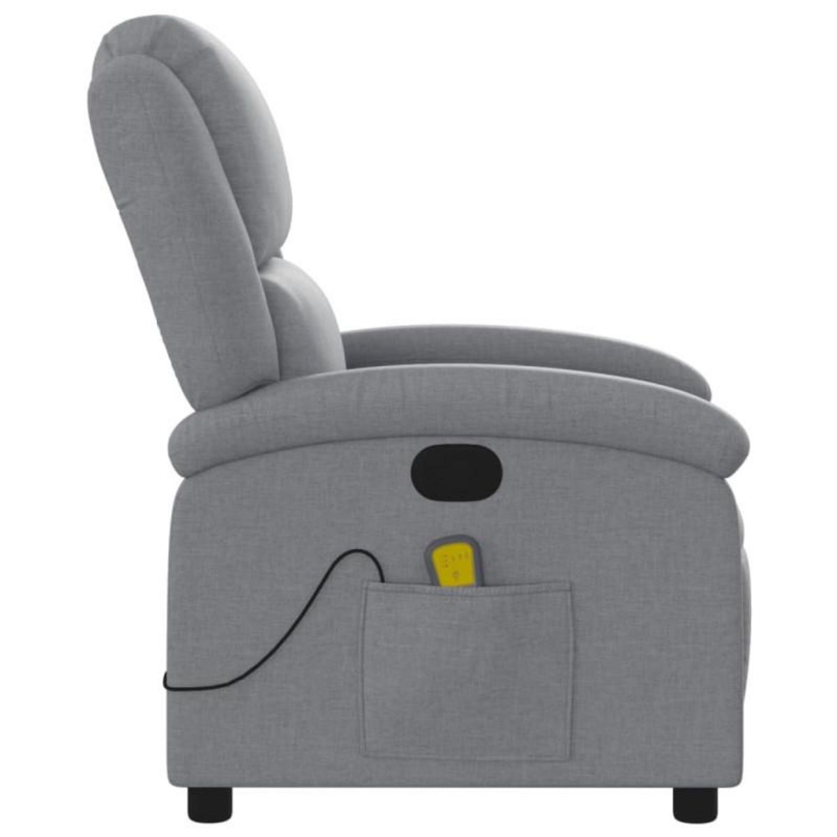 VIDAXL Fauteuil de massage inclinable Gris clair Tissu