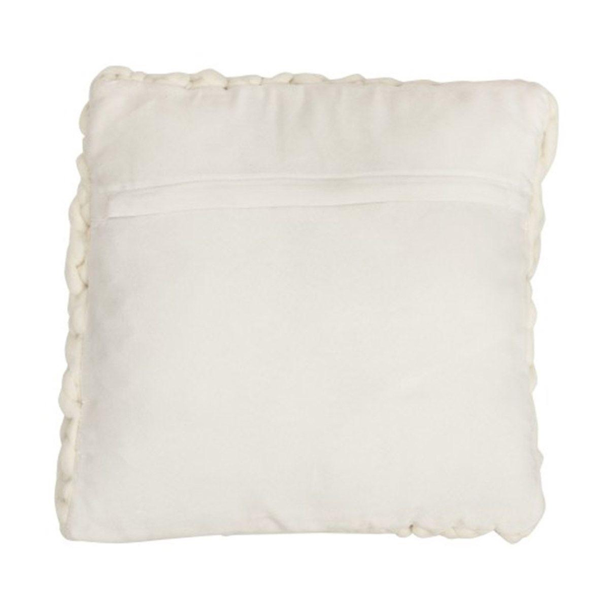 Voir la diapositive 2 : J-LINE Coussin Déco Carré  Tricoté  40x40cm Blanc