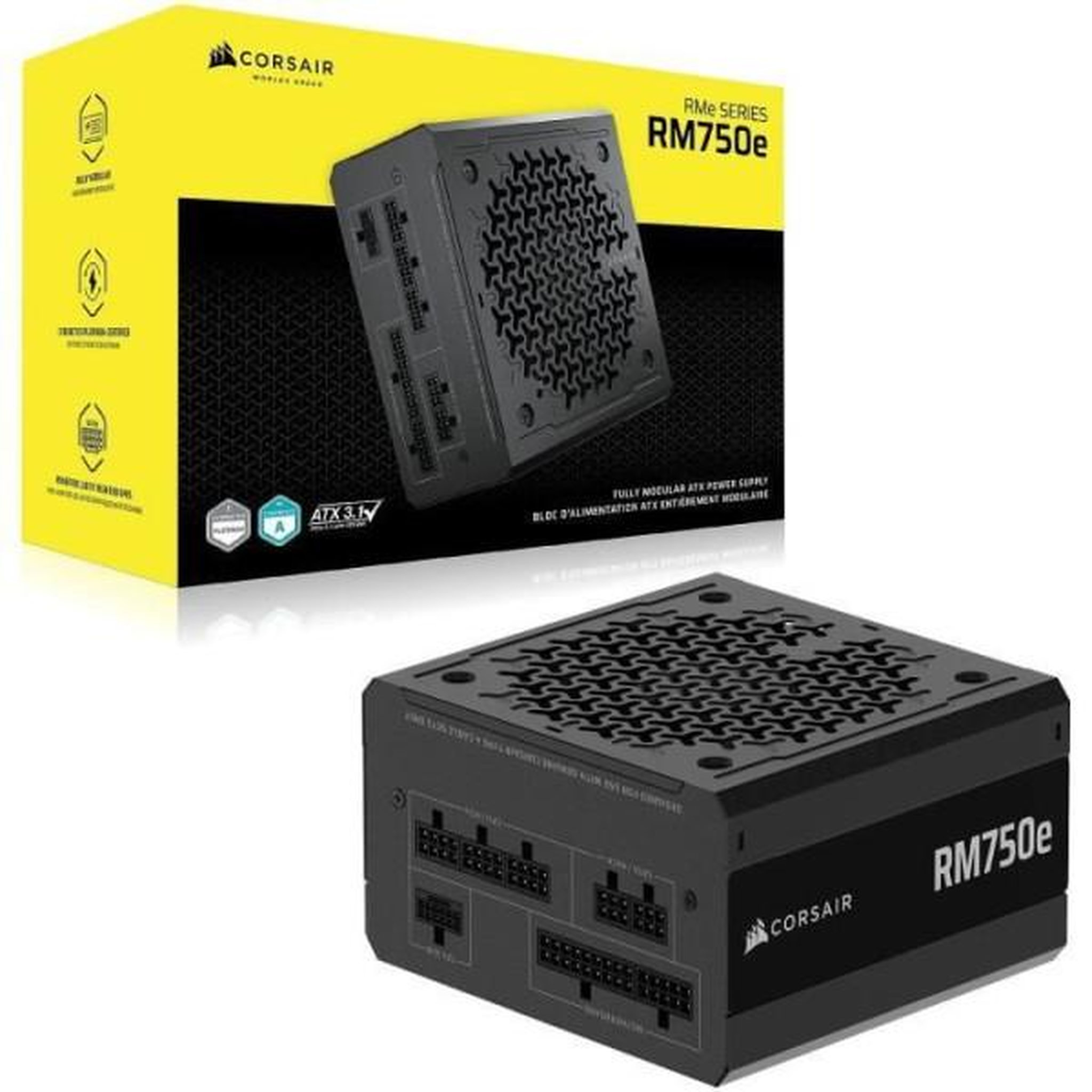 Voir la diapositive 5 : Corsair Alimentation PC - CORSAIR - CP-9020295-EU - RMe Series RM750e ATX Fully Modular Cybenetics Gold Power Supply