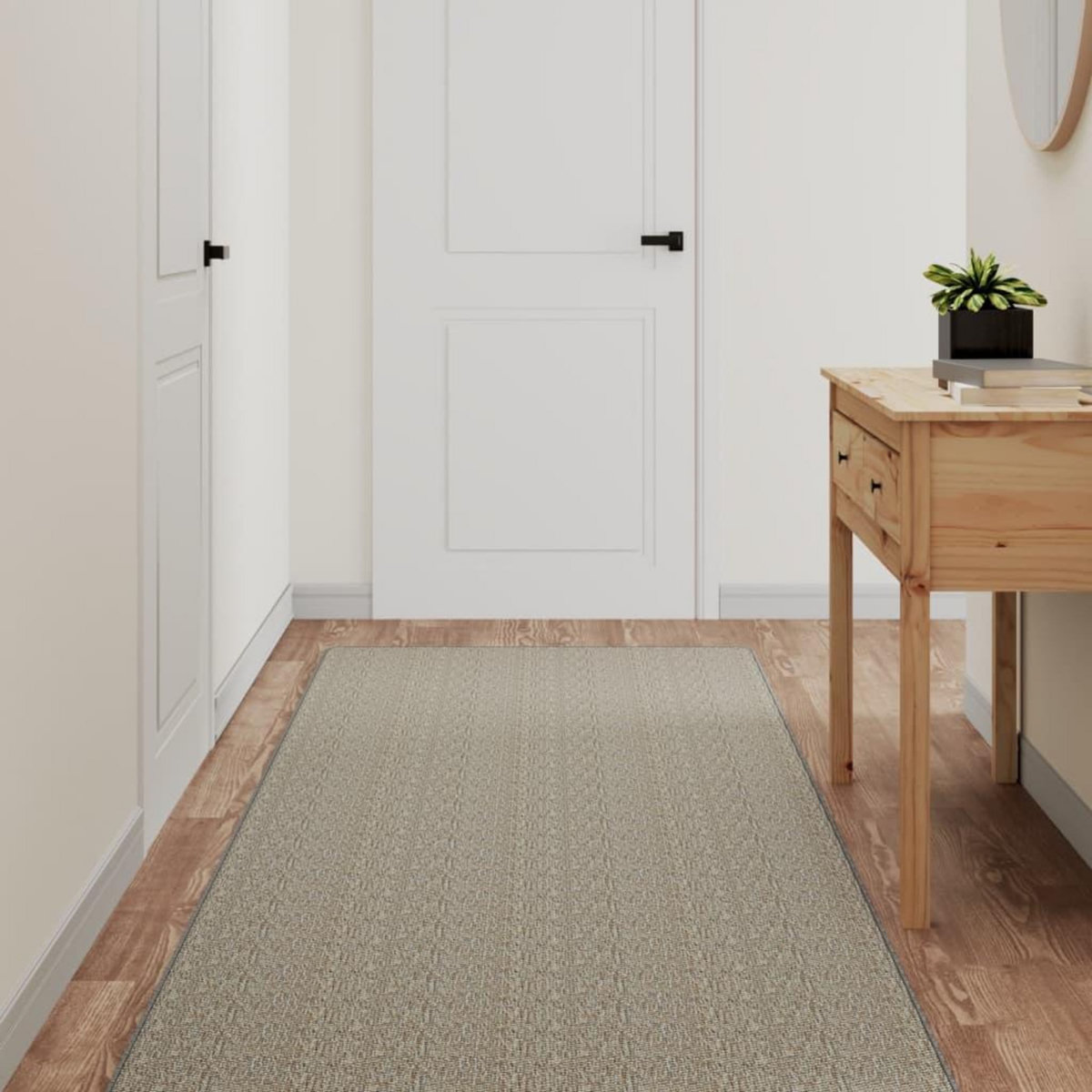 VIDAXL Tapis de couloir aspect sisal argente 80x300 cm