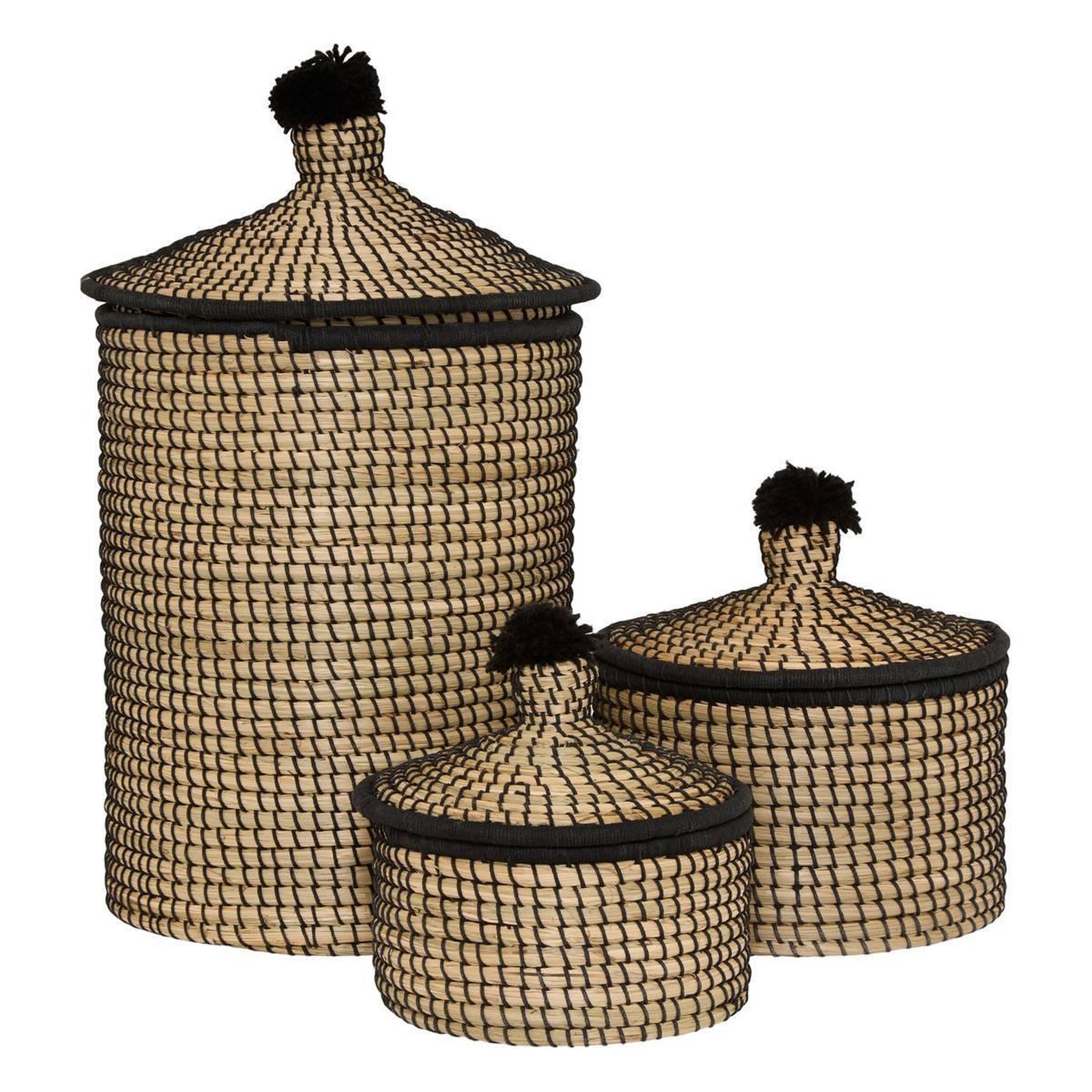 ATMOSPHERA Lot de 3 Paniers de Rangement  Nyero  44cm Beige