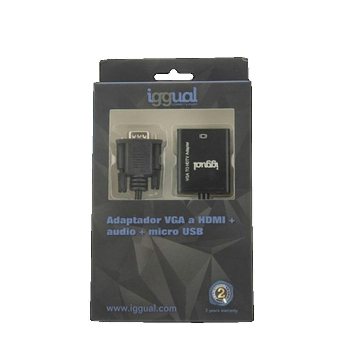 iggual Adaptateur Iggual IGG317297 VGA à HDMI avec Audio 3,5 mm