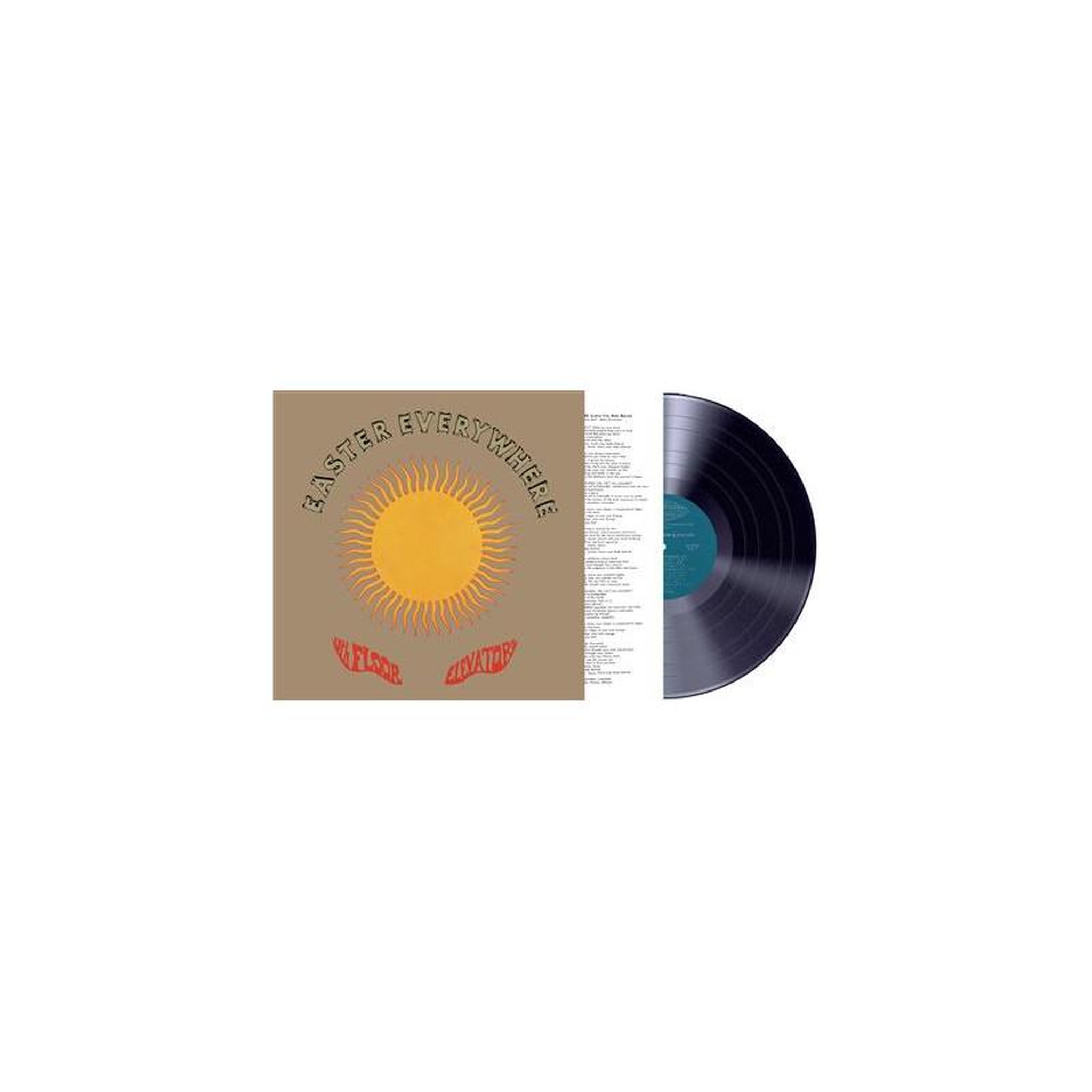Album vinyle easter everywhere, pochette brune sunburst, disque noir (dark/black), graphisme
