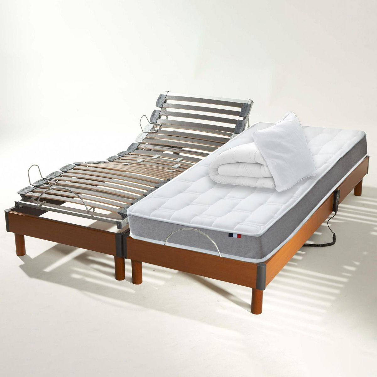 IDLITERIE Ensemble relaxation mémoire de forme + couette + oreillers + sommier - FABRICATION France