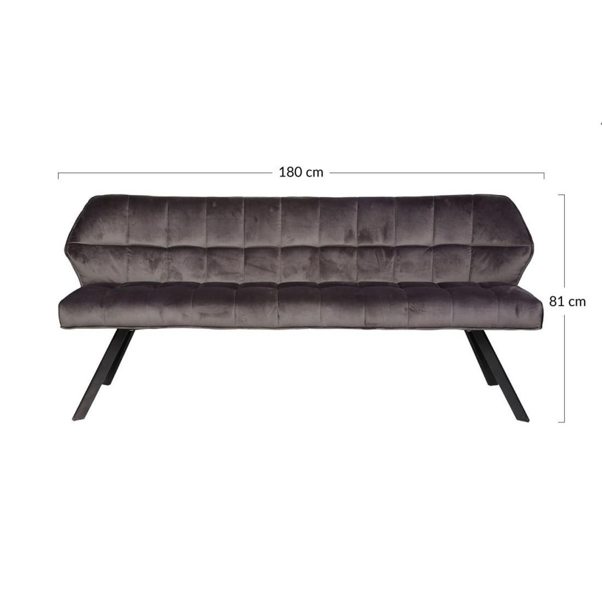 LISA DESIGN Neela - banc de table - en velours - 3 personnes