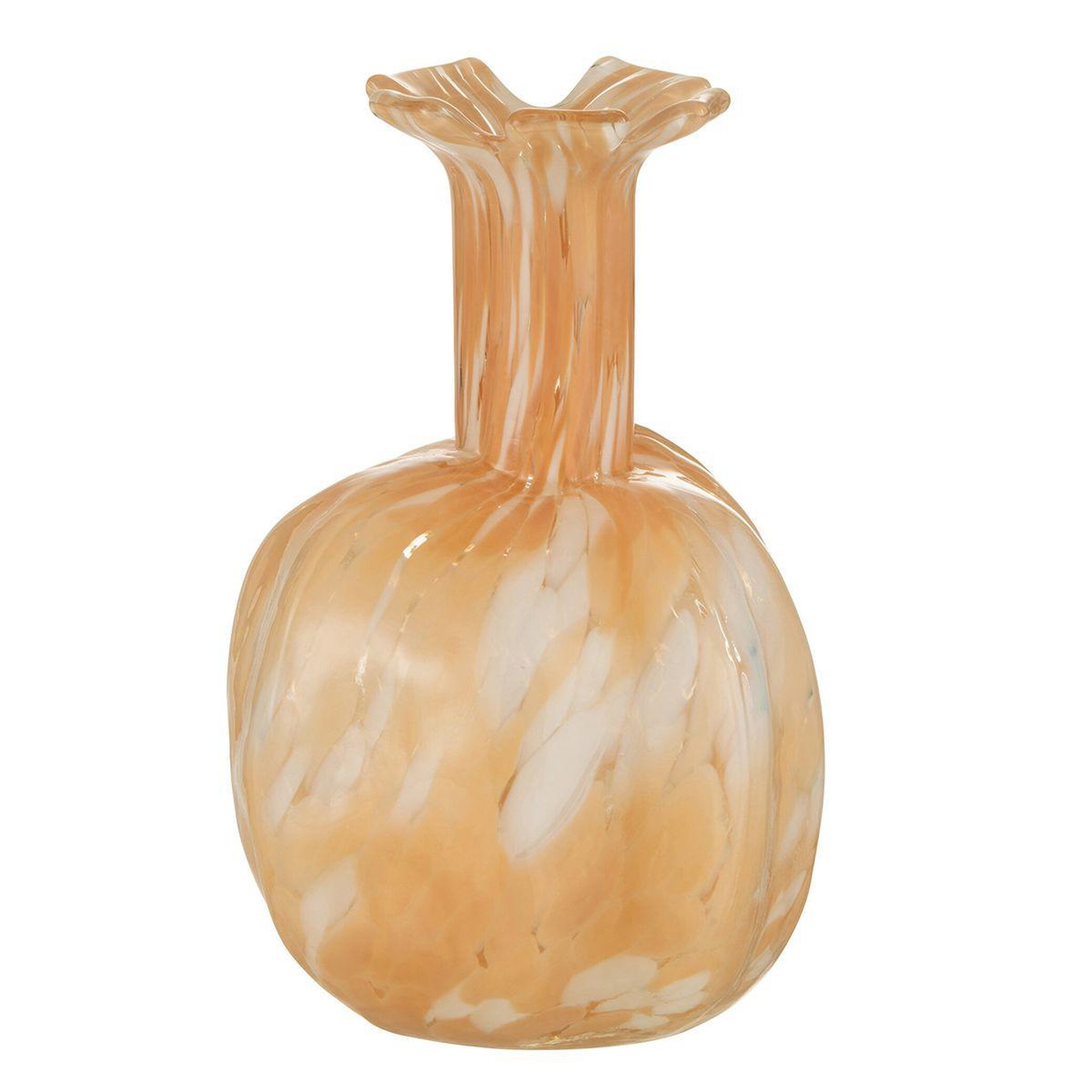 J-LINE Vase design en verre  mélissa  23cm beige
