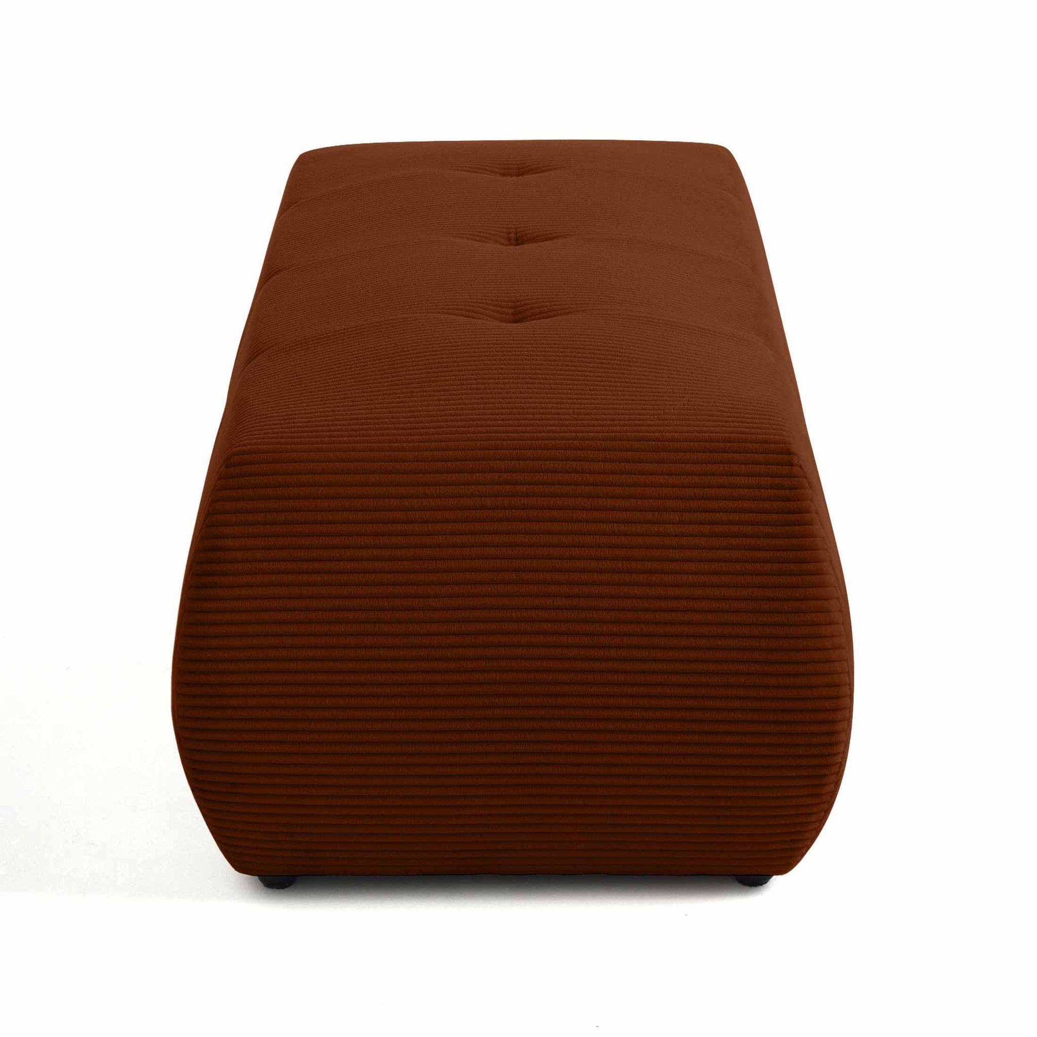 Voir la diapositive 3 : BEST MOBILIER Onyx - pouf d'appoint - en velours côtelé