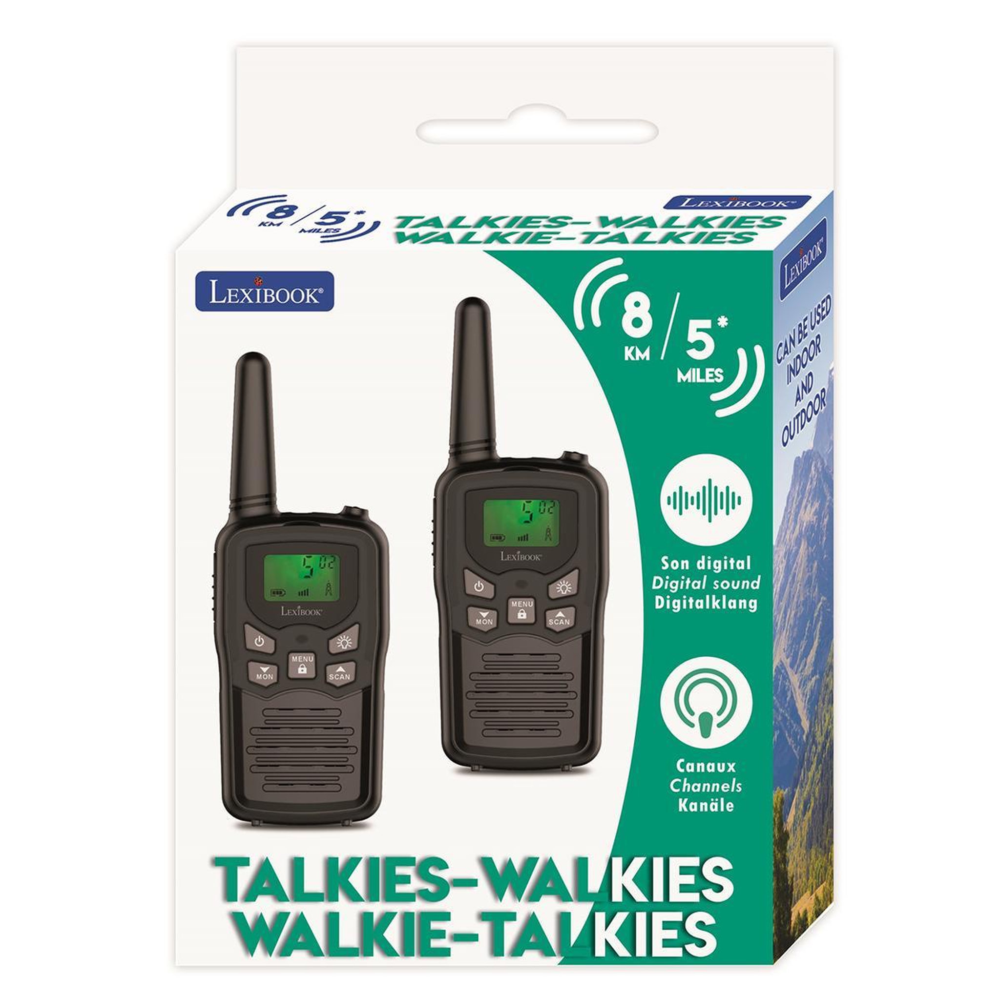 Voir la diapositive 2 : Lexibook Talkie-Walkies Digitaux portée 8km et 8 canaux
