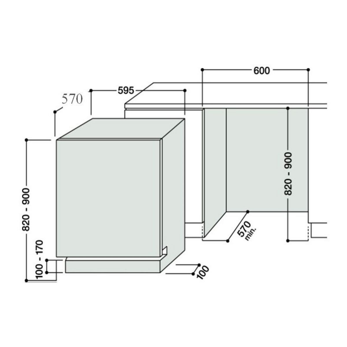 Hotpoint Lave vaisselle LLK 7M121 X EU 14 couverts, 60 cm, 41 dB, semi-encastrable, Départ différé