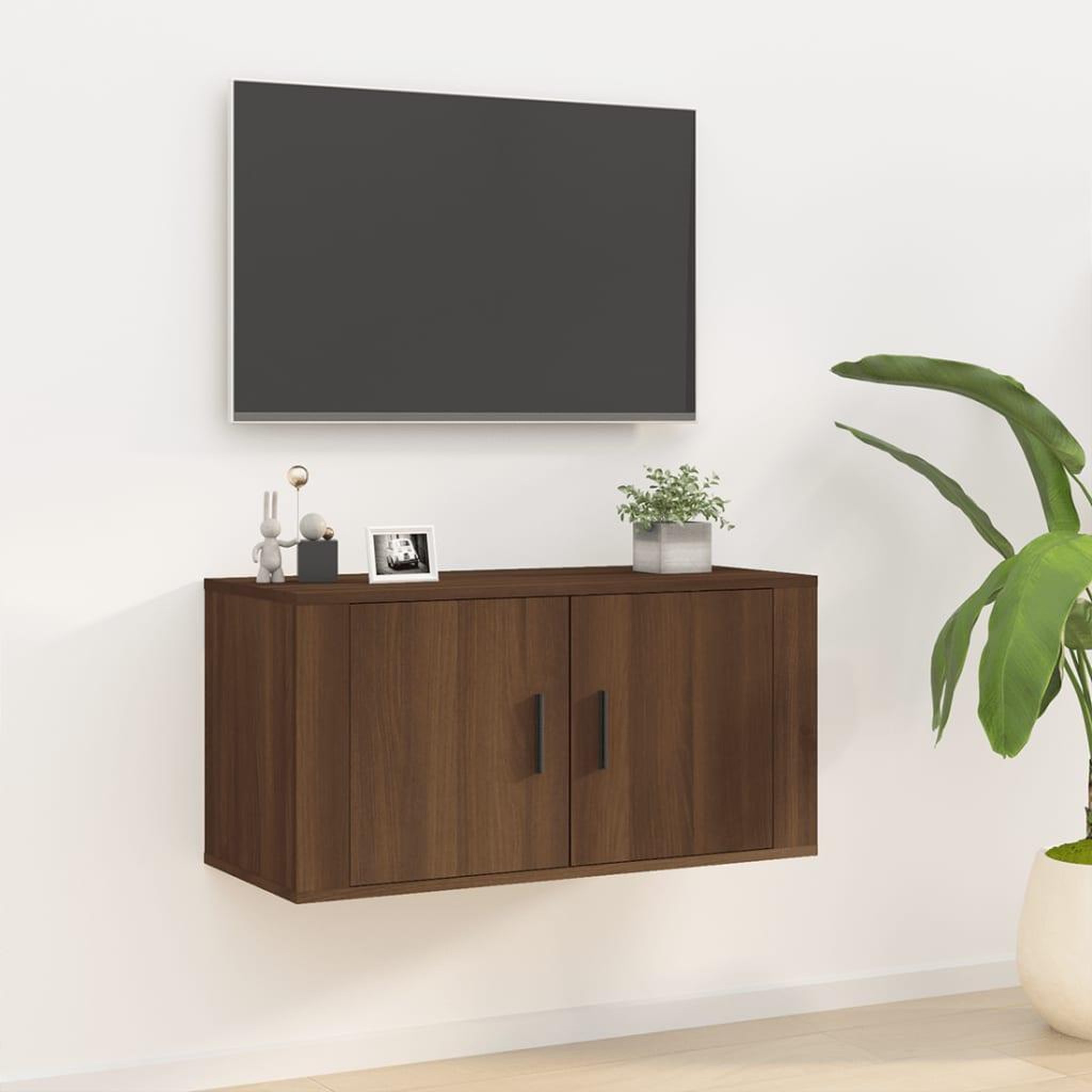 Voir la diapositive 1 : VIDAXL Meuble TV mural Chene marron 80x34,5x40 cm