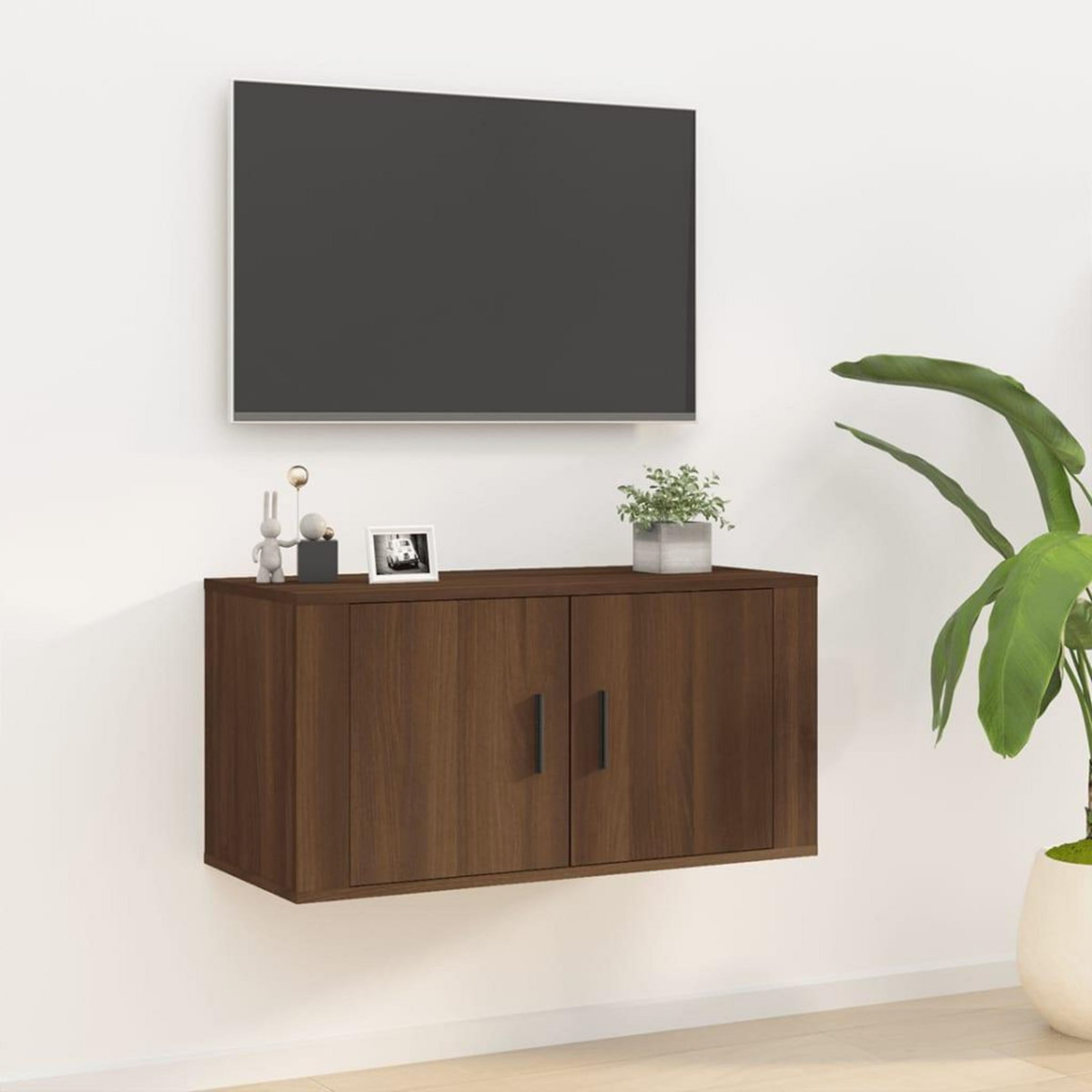 VIDAXL Meuble TV mural Chene marron 80x34,5x40 cm