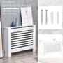 Voir la diapositive 6 : HOMCOM Cache-radiateur design à lattes panneau cabinet dim. 112L x 19l x 81H cm MDF blanc