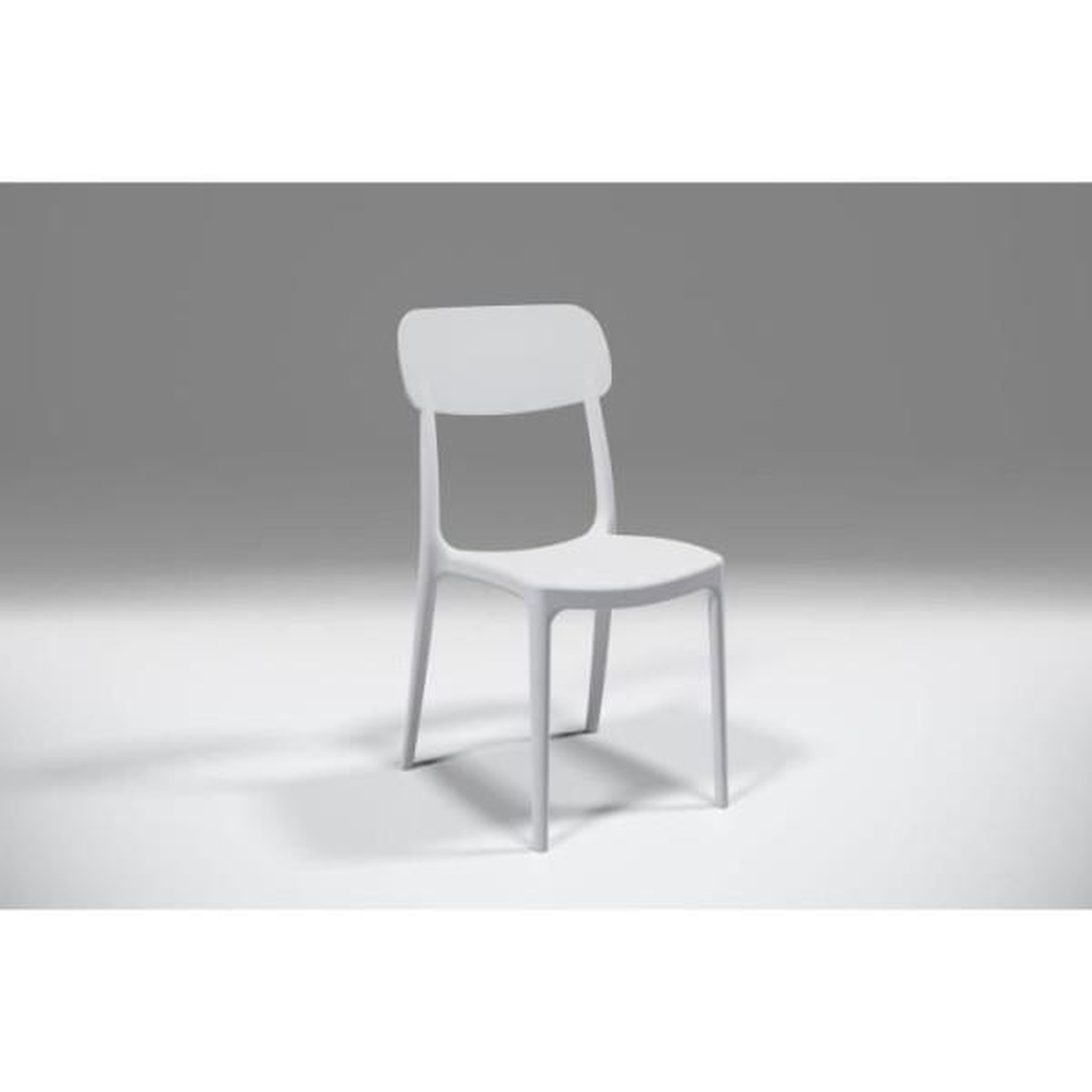 Voir la diapositive 2 : MARKET24 Chaise de jardin CALIPSO ARETA - Blanc - Lot de 4 - 53 x 46 x H 88 cm - Résine de synthese