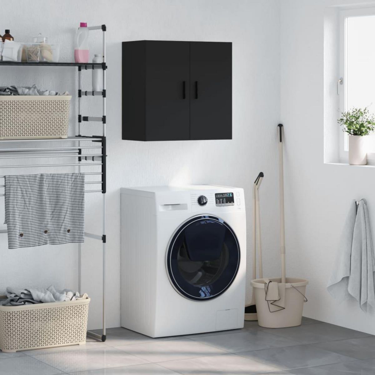 VIDAXL Armoire murale noir 60x31x60 cm bois d'ingenierie