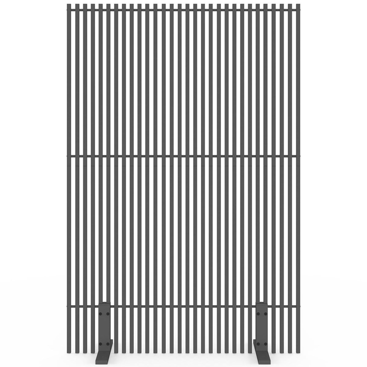 ID MARKET Paravent extérieur ajouré claustra décoratif 120 x 180 cm persiennes verticales métal gris anthracite