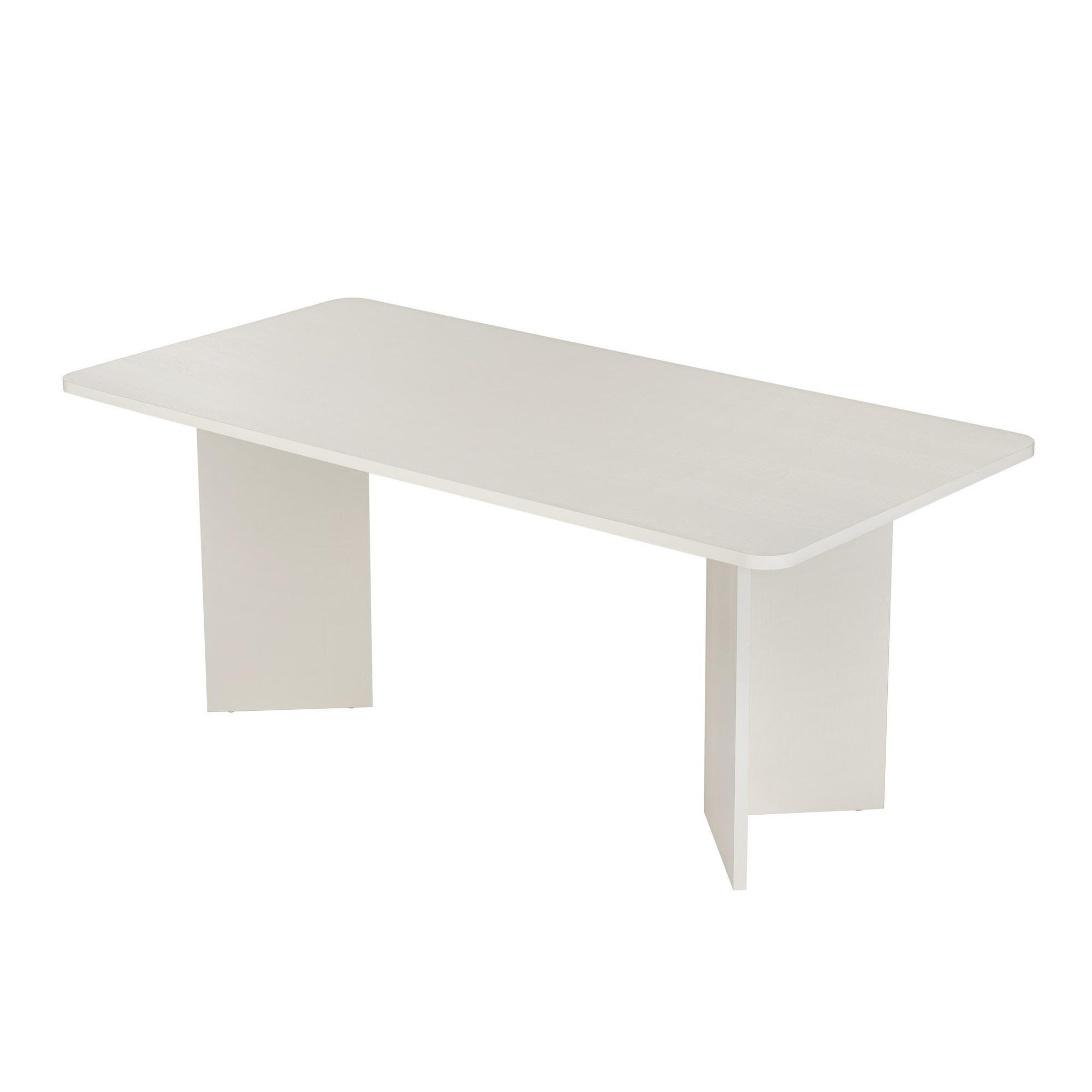Habitat et Jardin Table à manger en bois  linza  180 x 90 x 75 cm - blanc de bois