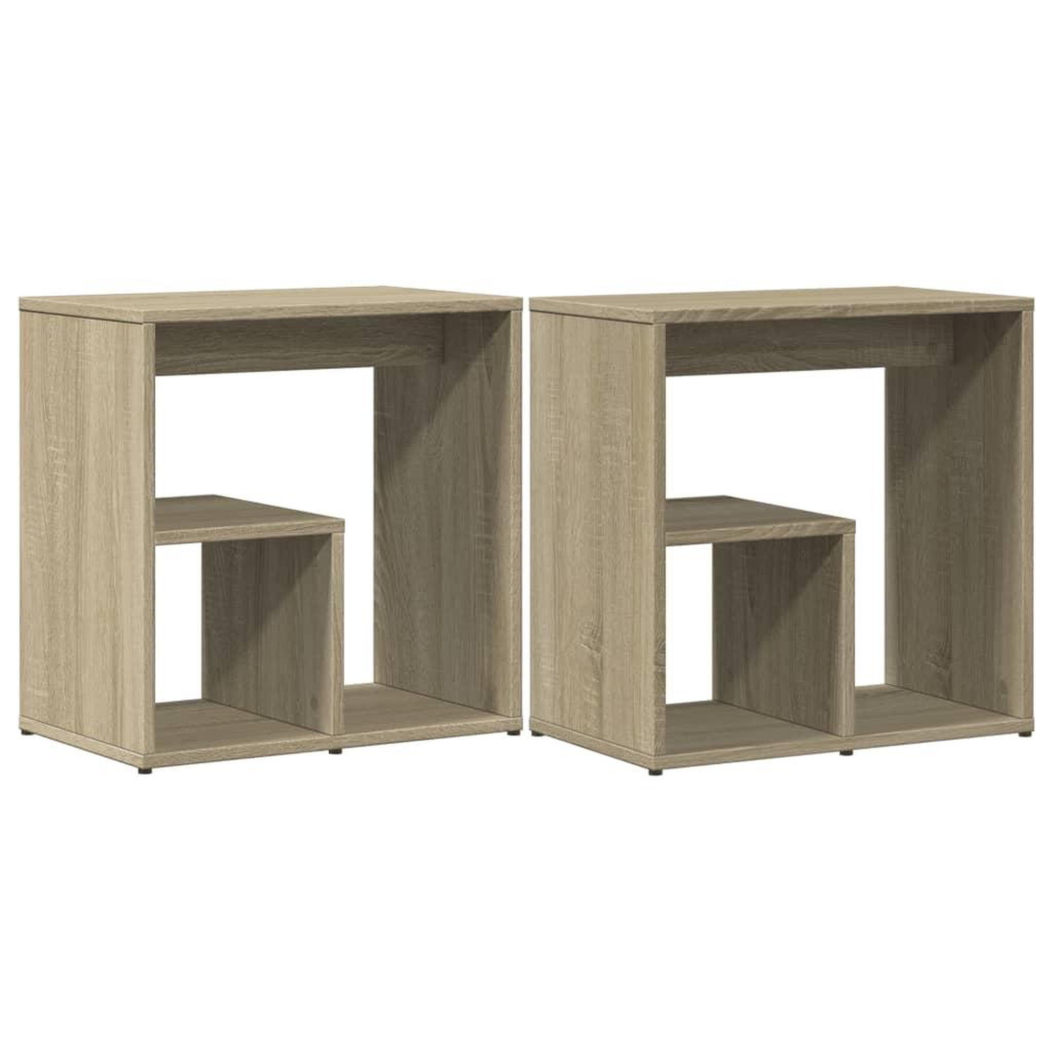 Voir la diapositive 2 : VIDAXL Tables d'appoint 2 pcs chene sonoma 50x30x50 cm bois ingenierie